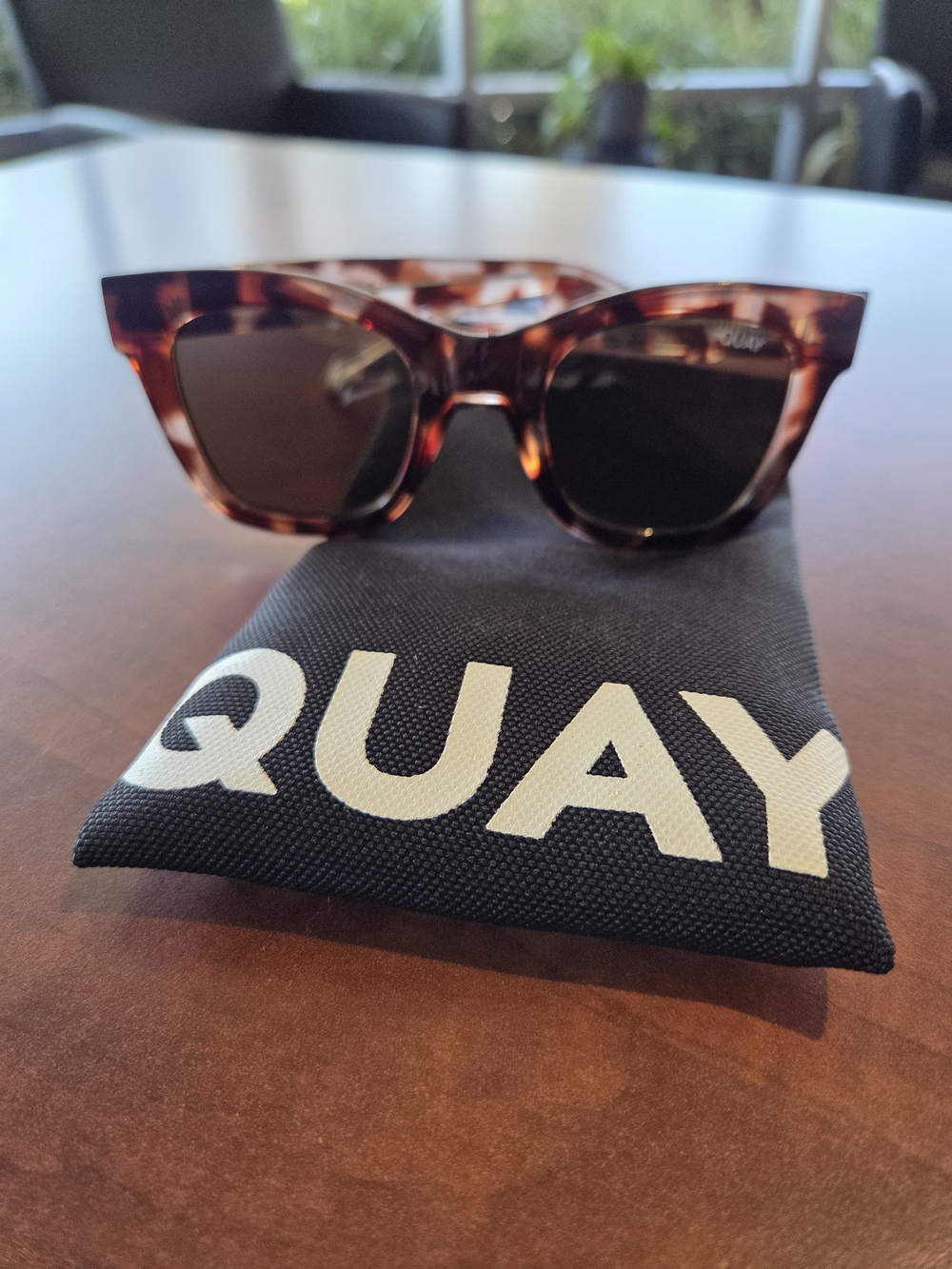 Quay Australia Tortoiseshell Frame Sunglasses with Dark Brown Lenses